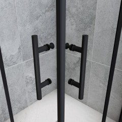 Sprchovací kút štvorcový, SIMPLE BLACK 90x90 L/P variant, rohový vstup 