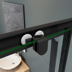Sprchovací kút štvorcový, SIMPLE BLACK 90x90 L/P variant, rohový vstup 