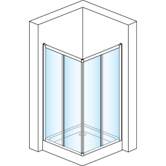 SanSwiss ECOAC 0700 50 22 Sprchový kout čtvercový 70×70 cm, aluchrom/durlux