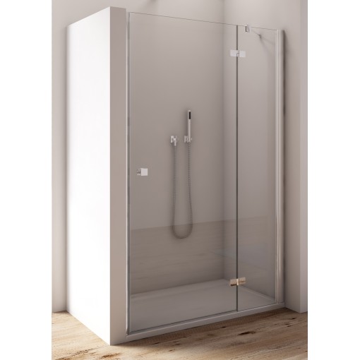 SanSwiss AN13 D 0800 50 07 Jednokřídlé dveře 80 cm s pevnou stěnou v rovině, pravé, aluchrom/sklo