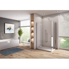 SanSwiss AN13 G 1200 50 07 Jednokřídlé dveře 120 cm s pevnou stěnou v rovině, levé, aluchrom/sklo