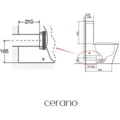 WC kombi Carlito, Rimless + Slim/UF sedátko - spodný/zadný odpad - biela lesklá - 61x36,5 cm