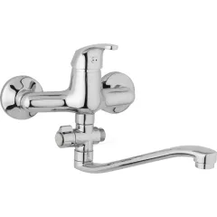 JB Sanitary Nástenná umývadlová a sprchová batéria SLIM, rozteč 150 mm, otočný prepínač, bez príslušenstva, S ramienko 300 mm A10 37 40