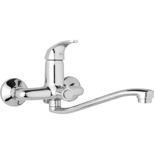 JB Sanitary Nástenná umývadlová a sprchová batéria SLIM, rozteč 150 mm, otočný prepínač v tele, bez príslušenstva, S ramienko 250 mm A10 39 20