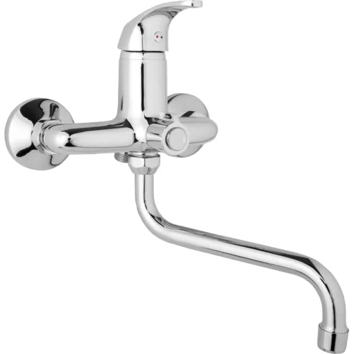 JB Sanitary Nástenná umývadlová a sprchová batéria SLIM, rozteč 150 mm, otočný prepínač v tele, bez príslušenstva, rúrkové ramienko 200 mm A10 39 30