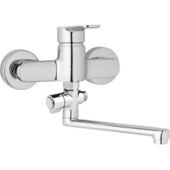 JB Sanitary Nástenná umývadlová a sprchová batéria MIRAM, rozteč 150 mm, otočný prepínač, bez príslušenstva, ramienko 300 mm M10 37 10