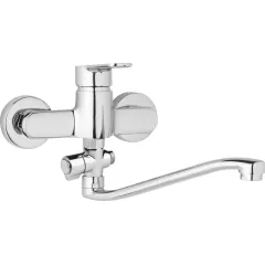 JB Sanitary Nástenná umývadlová a sprchová batéria MIRAM, rozteč 150 mm, otočný prepínač, bez príslušenstva, S ramienko 300 mm M10 37 40