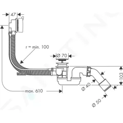Hansgrohe Odtoková a prepadová súprava na normálne vane, chróm 58150000