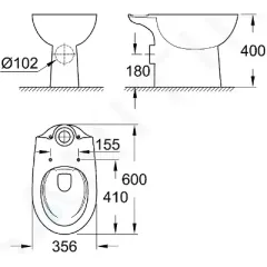 Grohe WC kombi misa, Rimless, alpská biela 39349000