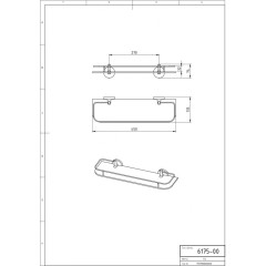 NOVASERVIS - Polička s výklopným zábradlím 450 mm Metalia 1 chróm 6175,0