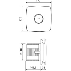 CATA - X-MART 12 kúpeľňový ventilátor axiálny, 20W, potrubie 120, nerez mat 01050000