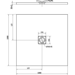 POLYSAN - FLEXIA sprchová vanička z liateho mramoru s možnosťou úpravy rozmeru 100x100cm 71552