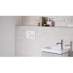 GEBERIT SIGMA20 ovládacie tlačítko, dual flush, biela lesk /chróm 115.882.KJ.1