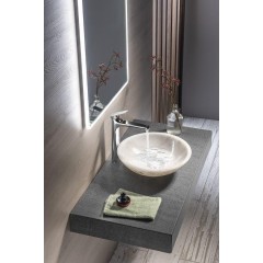 SAPHO - BLOK kamenné umývadlo Ø 40 cm, biely mramor, leštený 2401-34