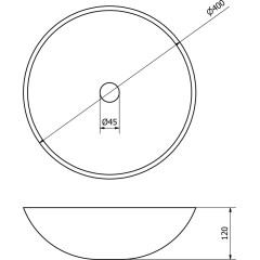 SAPHO - BLOK kamenné umývadlo Ø 40 cm, biely mramor, leštený 2401-34