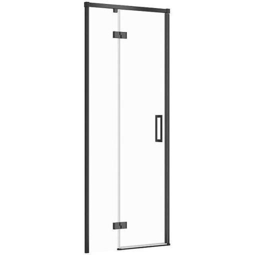 CERSANIT - Sprchové dvere LARGA ČIERNE 80X195, ľavé, číre sklo S932-127