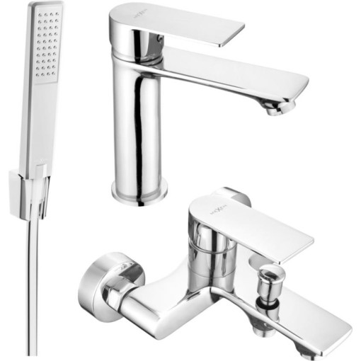 MEXEN - Royo R72 Set umývadlové a vaňové batérie s príslušenstvom, chróm 72203R72-00