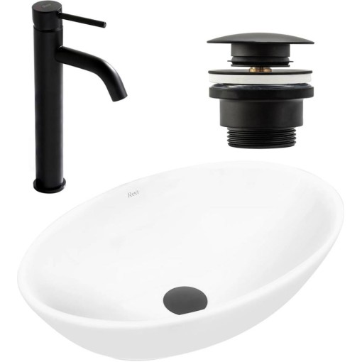REA - SET umývadlo na dosku + batéria + klik klak KPL-09996