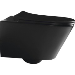 SAPHO - AVVA CLEANWASH závesná WC misa s bidet. spŕškou, Rimless, 35,5x53cm, čierna mat 100312-110