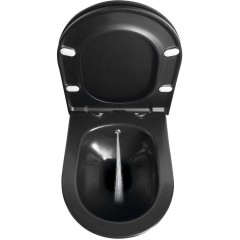 SAPHO - AVVA CLEANWASH závesná WC misa s bidet. spŕškou, Rimless, 35,5x53cm, čierna mat 100312-110