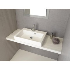 SAPHO - AVICE doska pod umývadlo 90x50cm, hrúbka 5cm, dub starobiely AV095