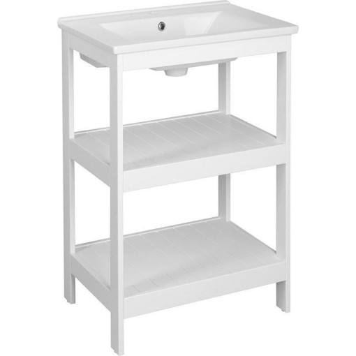 AQUALINE - ETIDE policová umývadlová skrinka 51,5x85x44 cm, matná biela ET505