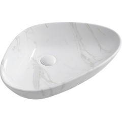 SAPHO - DALMA keramické umývadlo na dosku 58,5x39 cm, carrara 217