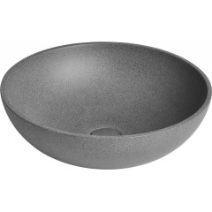 SAPHO - TURF betónové umývadlo na dosku vrátane výpuste, priemer 44cm, čierny granit AR436