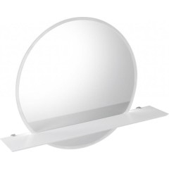 SAPHO - VISO guľaté zrkadlo s LED osvetlením a policou, ø 60cm, biela mat VS060-01