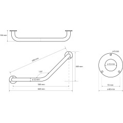 SAPHO - HANDICAP madlo 120° 400/400, biela XH501W