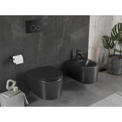 MEXEN - Sofia Závesná WC misa vrátane sedátka s slow-slim, z duroplastu, čierna matná 30541085