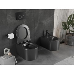 MEXEN - Sofia Závesná WC misa vrátane sedátka s slow-slim, z duroplastu, čierna matná 30541085