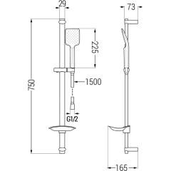 MEXEN - DB62 posuvný sprchový set, chróm 785624584-00