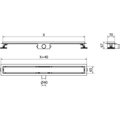 MEXEN - Flat odtokový žľab bez roštu 50 cm nerez 1015050