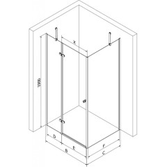 MEXEN - Roma sprchovací kút 70x90, transparent, čierna + biela vanička so sifónom 854-070-090-70-00-4010B