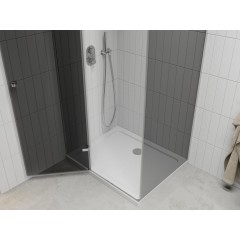 MEXEN - Roma sprchovací kút 80x100, grafit, chróm + biela vanička so sifónom 854-080-100-01-40-4010