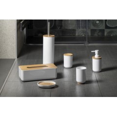 AQUALINE - SNOW WC kefa na postavenie, biela/bambus 7582
