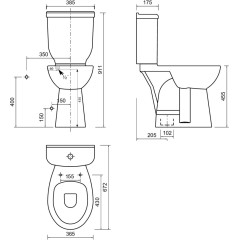 SAPHO - HANDICAP WC kombi misa zvýšená 36,3x67,2cm, spodný odpad BD301.410.00