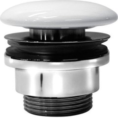 GSI umývadlová výpust 5/4", neuzatvárateľná, keramická krytka, 5-65, biela ExtraGlaze PVC11