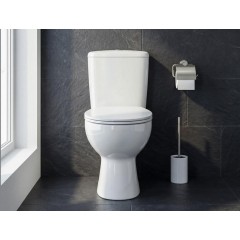 AQUALINE - JOSE WC kombi, dvojité tlačítko 3/6 l, zadný odpad, biela PS8812